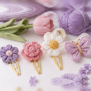 Crochet Floral Hair Clip